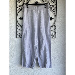 J.Jill Linen Wide Leg Crop Pant- Size Small- Gray